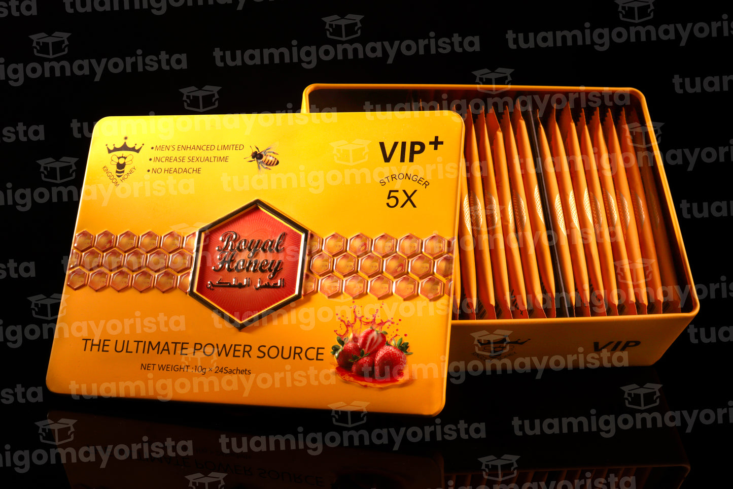 Miel Royal Honey VIP 24 Sobres Sabor Fresa Potencia x5